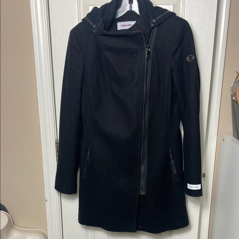 Calvin Klein hooded Peacoat